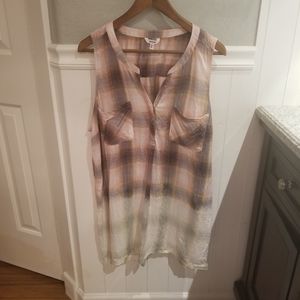 Upcycled flannel tunic